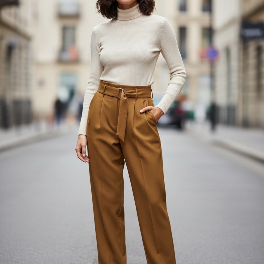 Zara  High-Waisted Trousers If The Real Color Is Mustard
